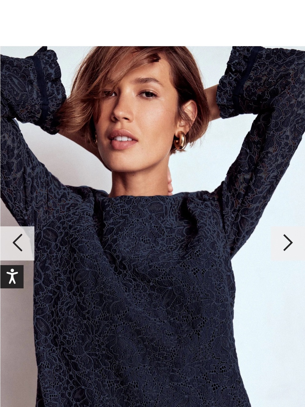 Boden Navy Lace Long Sleeve Shift - Picture 2 of 15